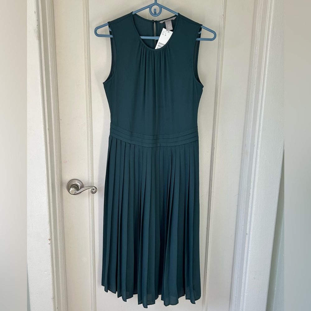 H&M Green and Blue Midi Dress